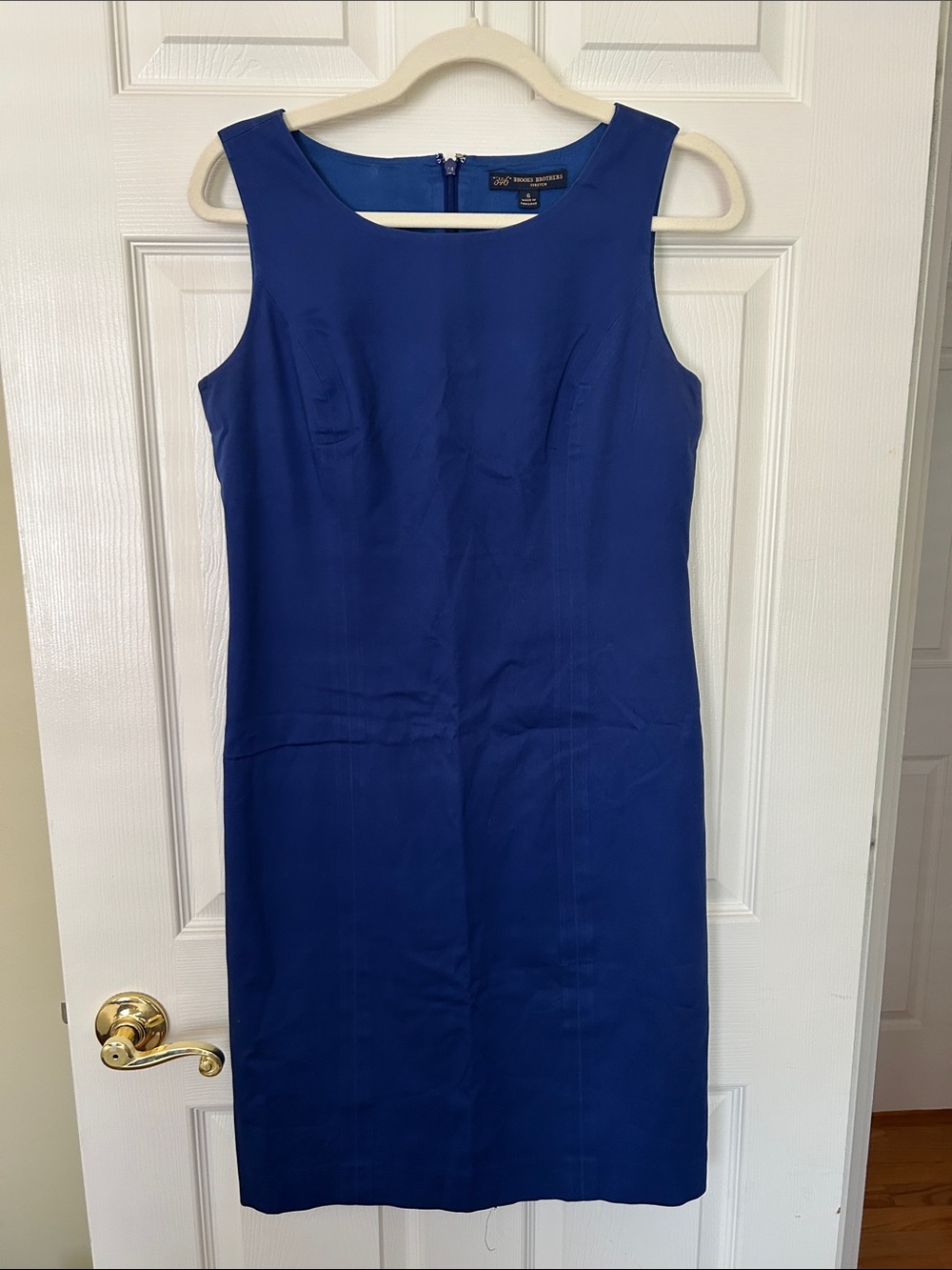 Brooks Brothers Cobalt Sleeveless Sheath Midi Dress Sz 6